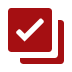 Red checkmark icon representing task completion with a document background, ideal for project management and to-do lists.